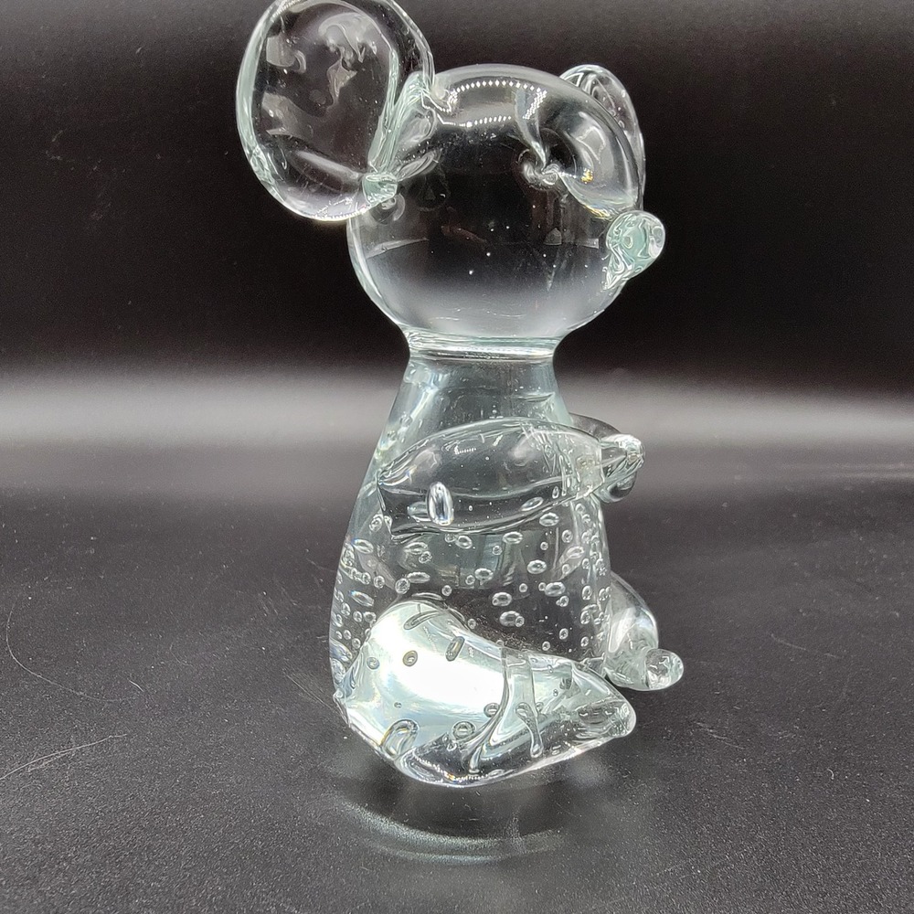 Koala Bear Clear Art Glass Paperweight Figurine 4.25" x 3" Bubbles - Picture 8 of 8